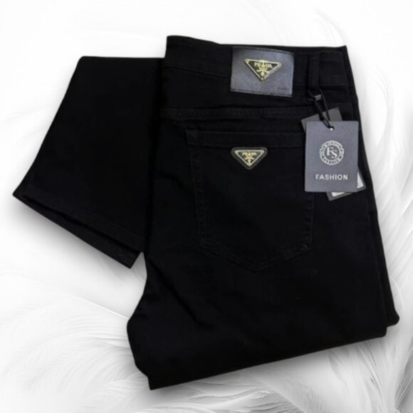 Black Men's Stretch Jeans Size: 38 - Picture 2 of 4